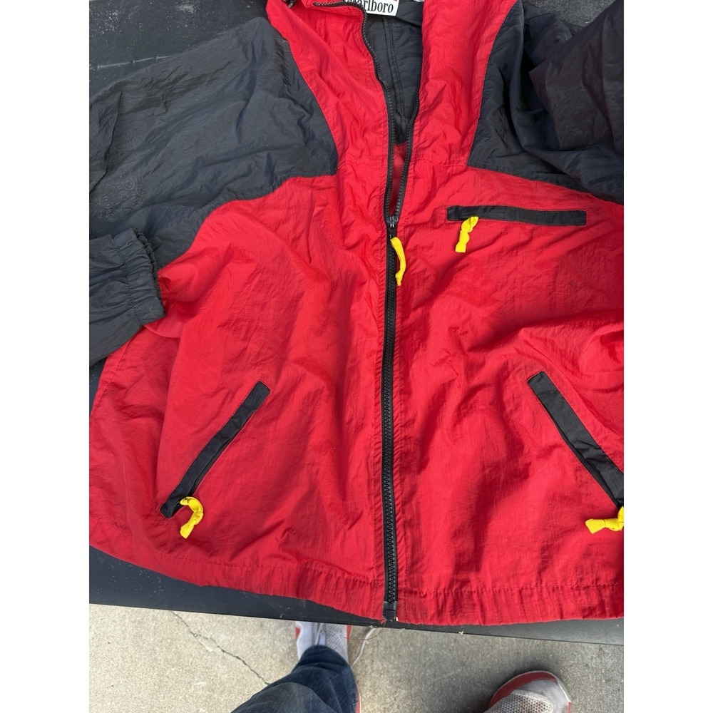 Vintage Marlboro Adventure Team Jacket Red Black Windbreaker XL 90s - Picture 4 of 6